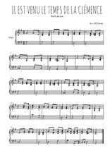 Téléchargez l'arrangement pour piano de la partition de Traditionnel-Il-est-venu-le-temps-de-la-clemence en PDF
